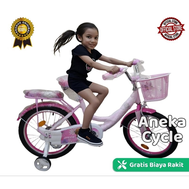 Sepeda Anak Perempuan Roda Empat Mini Genio Iris By United 16 Inch 18 Inch Sepeda Roda Empat Cewek