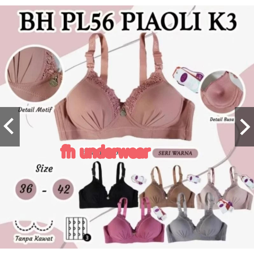 BRA / Bh Wanita PL 66 Piaoli Tanpa Kawat Cup B busa normal