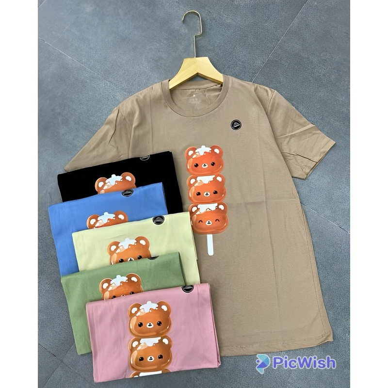 Kaos Bear Ice Cream Kaos Atasan Katun Baju Fashion Terlaris Kaos Combed Sablon Tee Terlaris Baju Uni