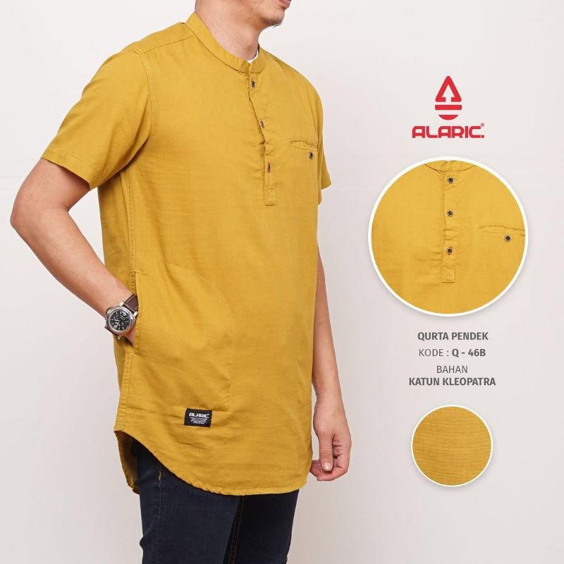 Alaric Baju Koko Kurta Pria Dewasa Lengan Pendek