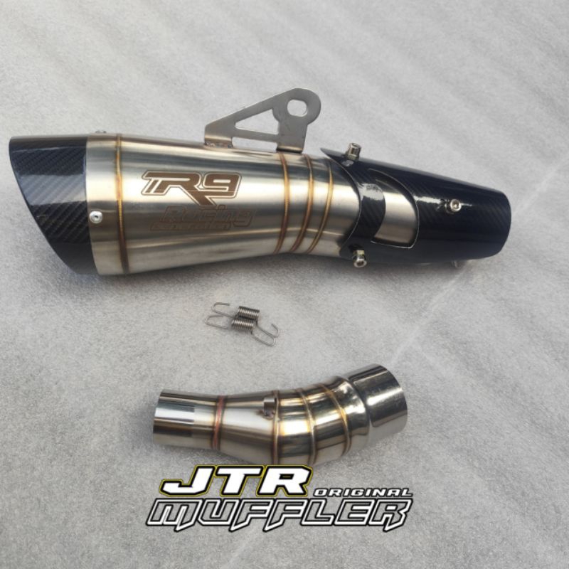 Silincer knalpot R9 h2 ss slip on Ninja 250 fi ninja karbu Z250 Z250sl R25 mt25 Ninja 250sl Rr mono