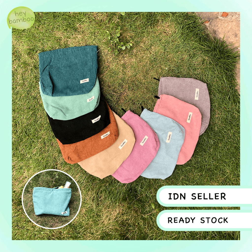 mini pouch - mini bag corduroy travel bag & cosmetic bag bahan lembut
