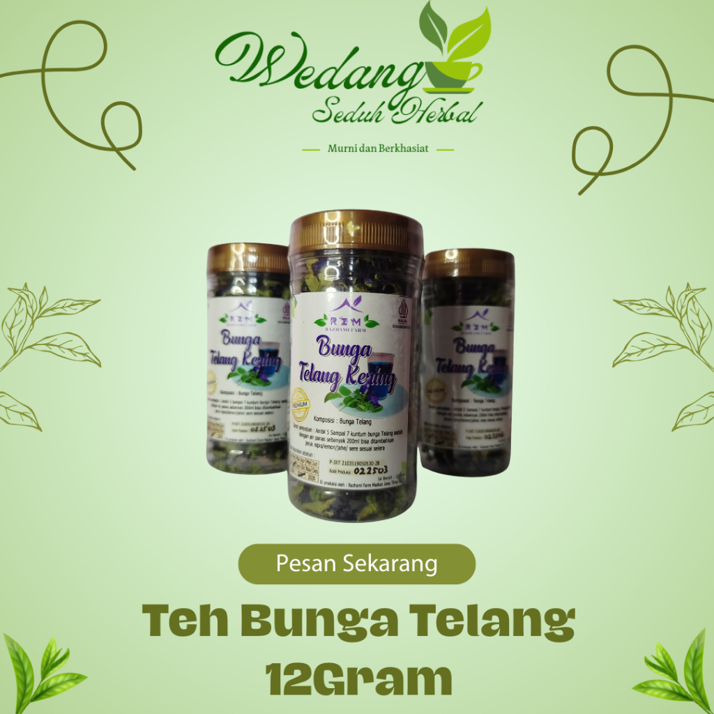 

Teh Bunga Telang Biru Organik Kemasan Botol Butterfly Pea flower Tea