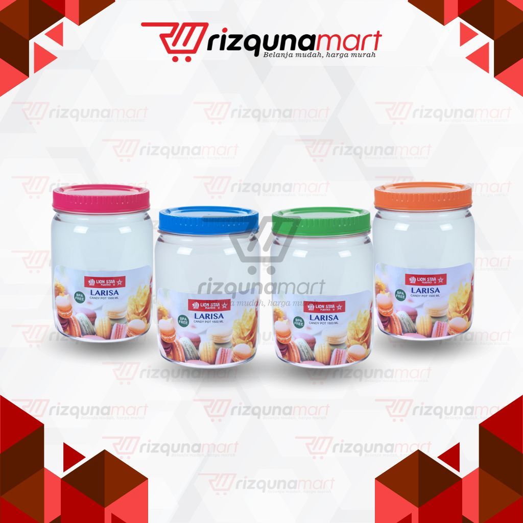 Lion Star Toples Plastik Bulat / PP-68 Larisa Round Candy Pot 1500 ml / Toples larisa 1500 ml LION S