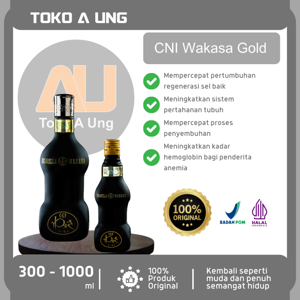 CNI Chlorella Wakasa Gold 300ml - 1000ml Super Food Untuk Regenerasi Sel Baik Tubuh dan Kembali Muda