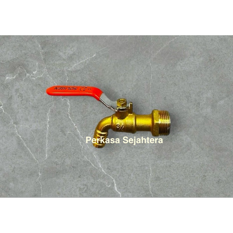 Kran Air Bola E02 Kuningan Taman Full Kuningan Soligen 3/4" Inch