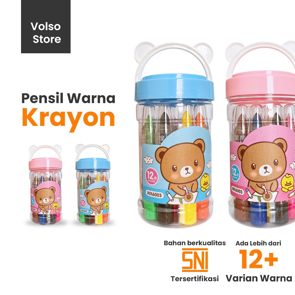 

Pensil Warna Krayon Isi 12 Model Beruang