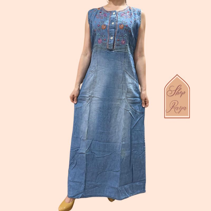 Gamis levis bunga bordir