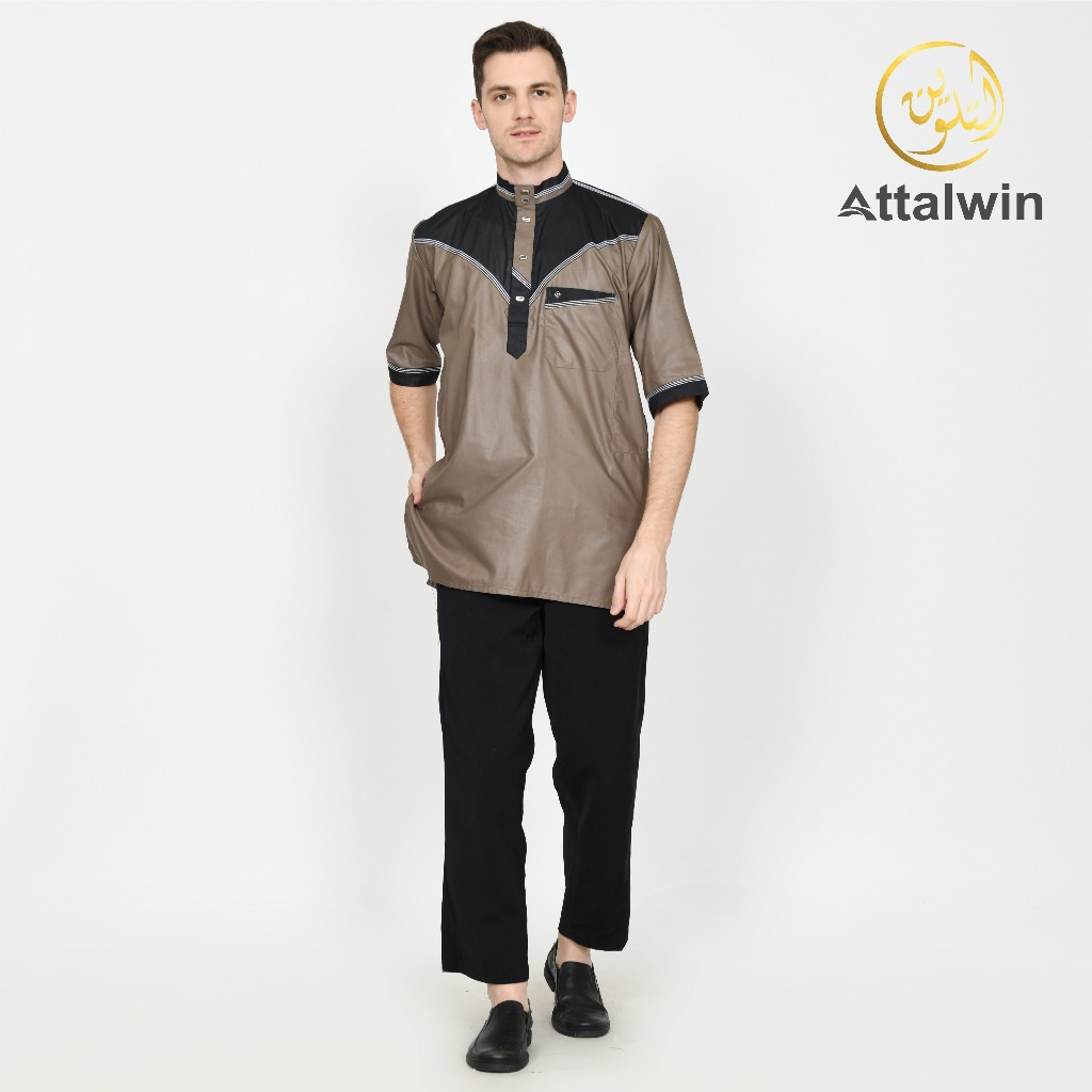 Attalwin - Gamis Koko Pria Atasan Tangan Pendek AD016-1