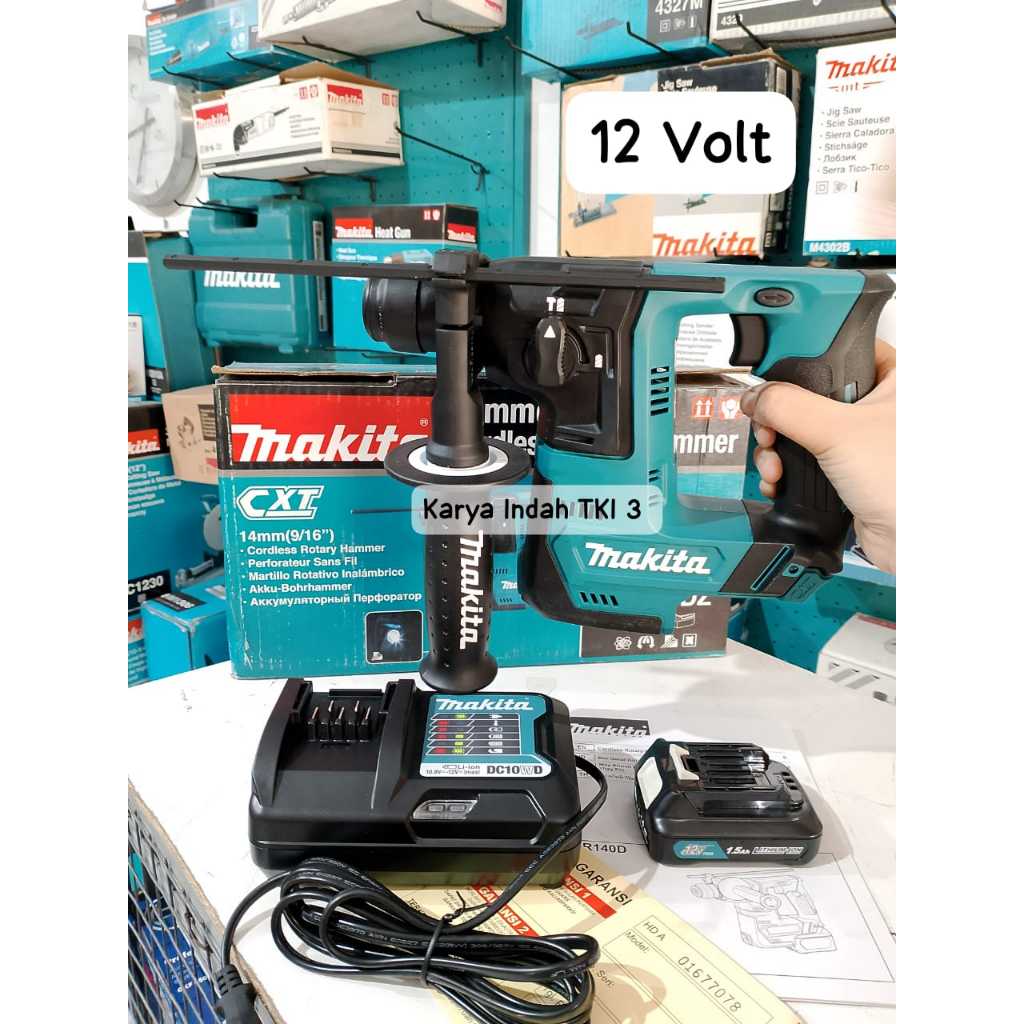 Bor Beton Cordless SDS Plus Makita HR140DZ 12V 14mm Rotary Hammer Baterai 140 DZ 12Volt 2Mode