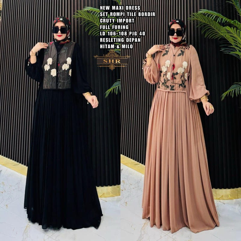 SHR NEWREADY GAMIS OVERALL CERUTY FLOWERS SIAP KIRIM LANGSUNG