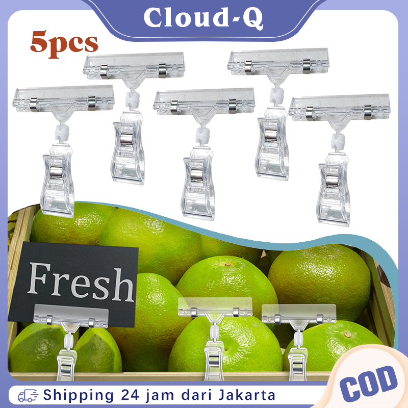 

5pcs Jepitan Price Tag Toko Penjepit Papan Obral Transparan Penjepit Promo Akrilik Clip Penjepit Label