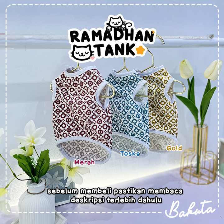 Baju Kucing Tank Edisi Ramadhan Tank Untuk Kucing dan anjing kecil / Baju Kucing Size S-XXL
