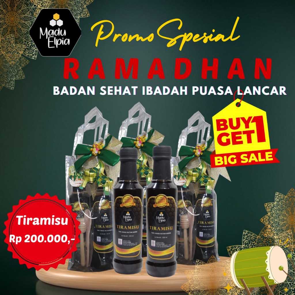 

Paket Ramadan - Madu Elpia TIRAMISU - 330 ML - Buy 1 Get 1 Free