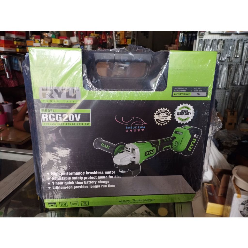 RYU GERINDA CORDLESS RCG20V / MESIN GERINDA CORDLESS RYU 20 VOLT
