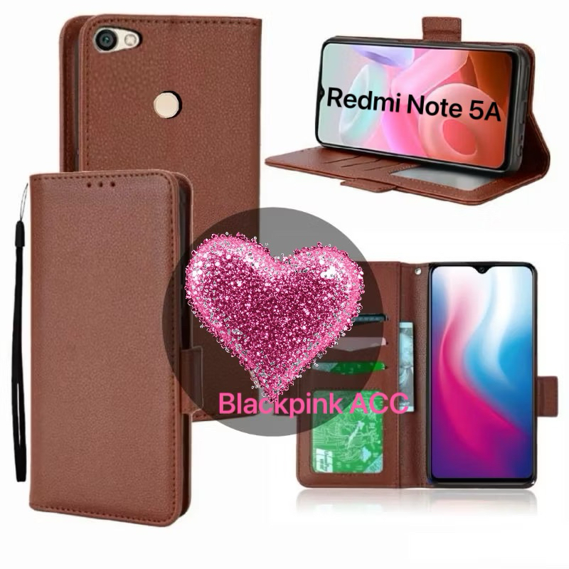 Flip Case Dompet For Xiaomi Redmi Note 5A/Redmi Note 5A Prime Good Quality