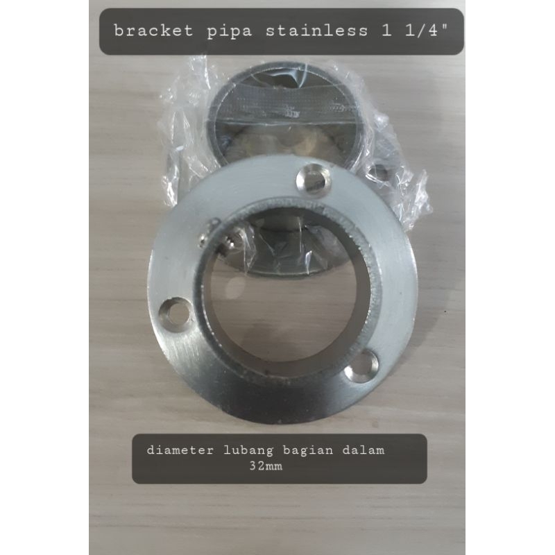 Bracket pipa bulat topi 5/8" 1 1/4" 1.5" / bracket pipa stainless perpasang