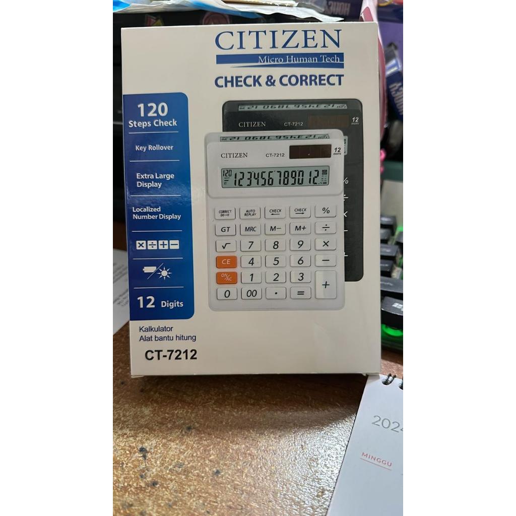 

Calculator Citizen 12 Digit 2 Layar CT 7212 - Kalkulator Citizen type CT-7212