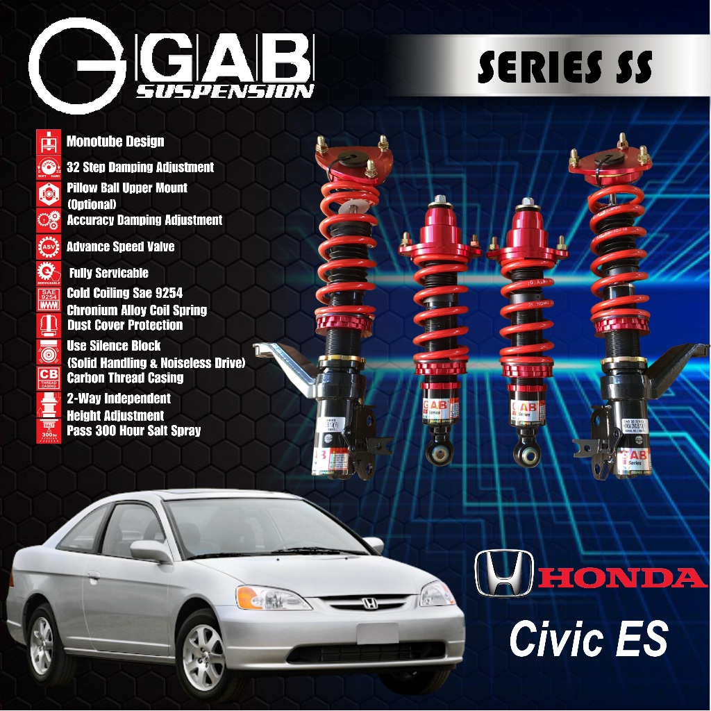 GAB SS Series coilover untuk Honda Civic ES