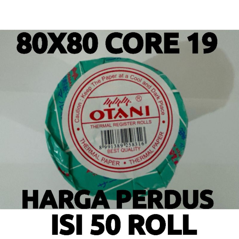 

Kertas Thermal 80x80 Core 19 Perdus Merk Otani isi 50roll