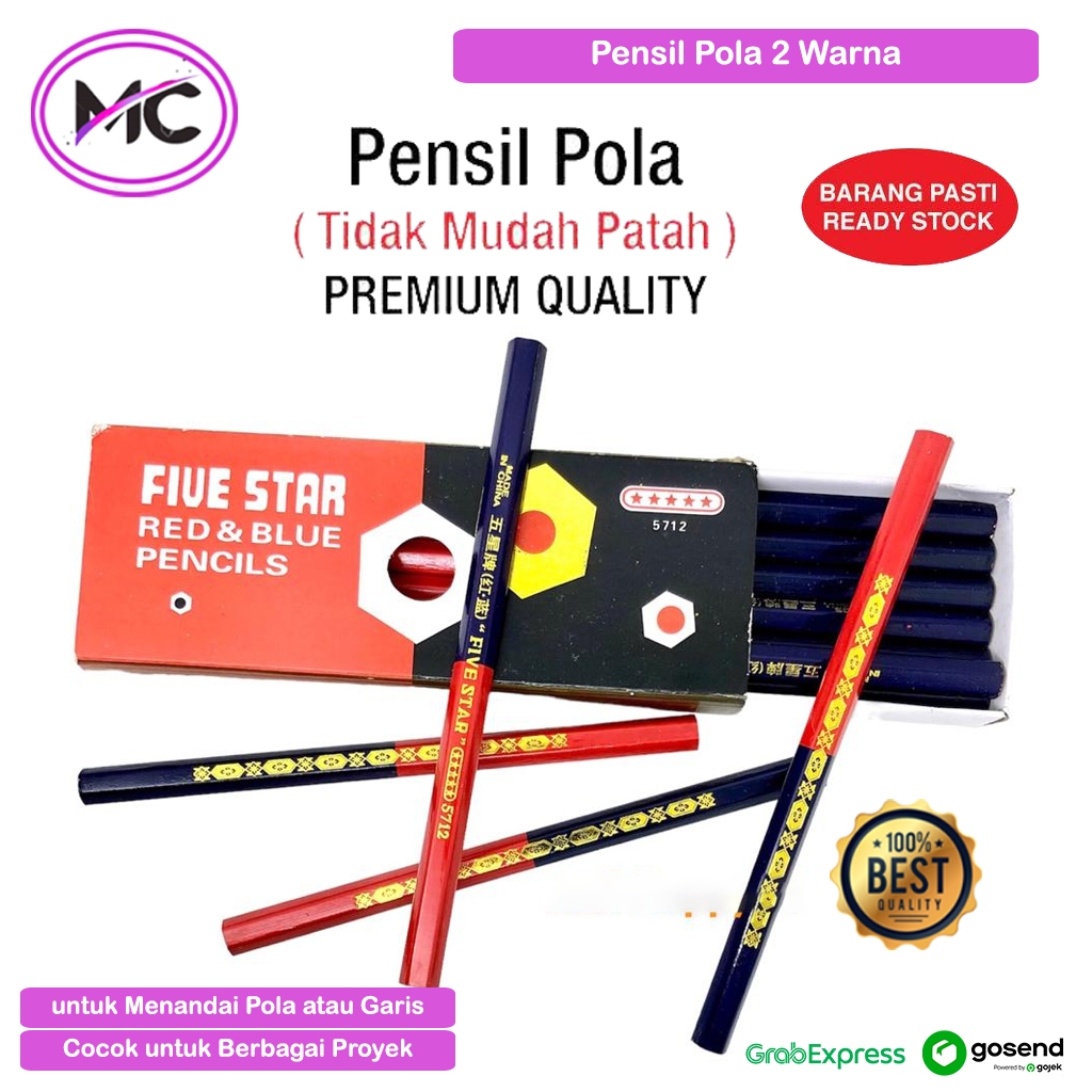 

Pensil Pola Merah Biru Penanda Kain Jahit Ukuran Besar dan Kecil Pensil Penanda Membuat Desain Gambar Tanda