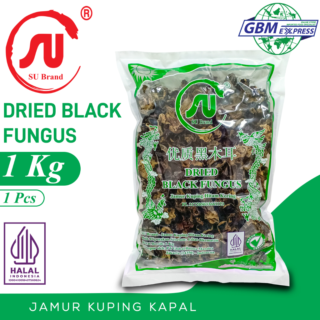 

SU Brand Jamur Kuping Hitam / Dried Black Fungus 1 Kg - KAPAL