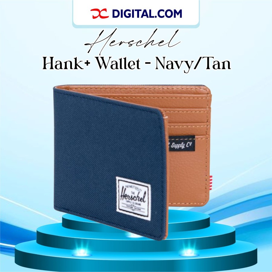 Herschel Hank+ Wallet - Navy/Tan Original BNWT