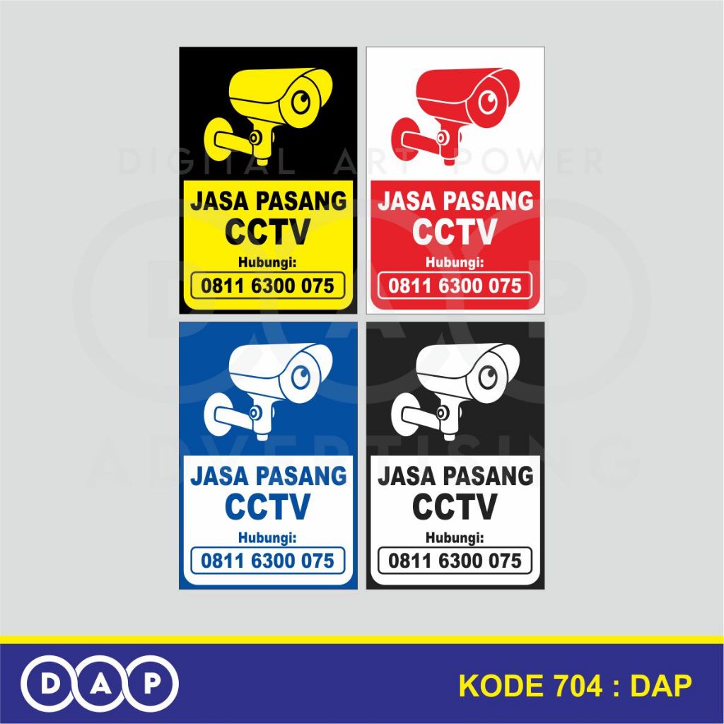 

704 - STIKER JASA PASANG CCTV - 20 X 30 CM - VYNIL - TERBAIK