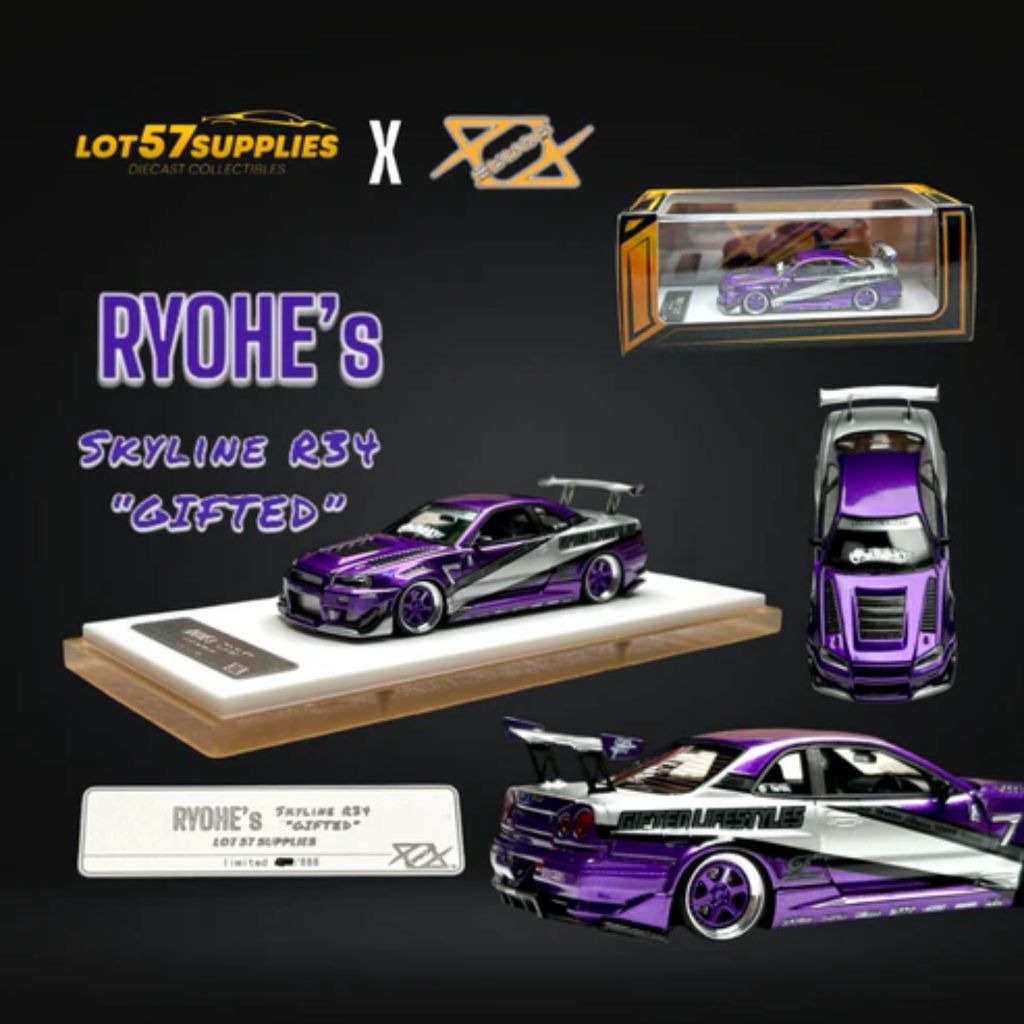 ERROR 404 1:64 - NISSAN SKYLINE R34 x RYOHE'S Gifted Purple - Error 404 Model (UNSEALED MULUS)