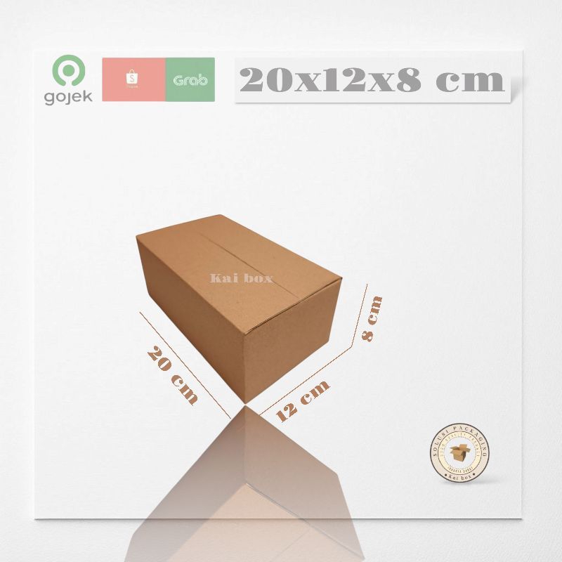 

kardus ukuran 20x12x8 cm box singel wall polos ST