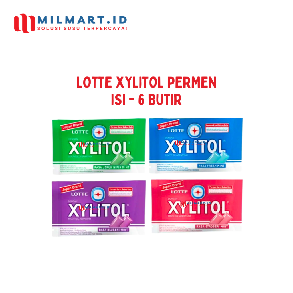 

2 PCS - XYLITOL PERMEN KARET LOTTE 9 BUTIR CHEWY SUGAR FREE/GULA BEBAS CANDY BAU MULUT