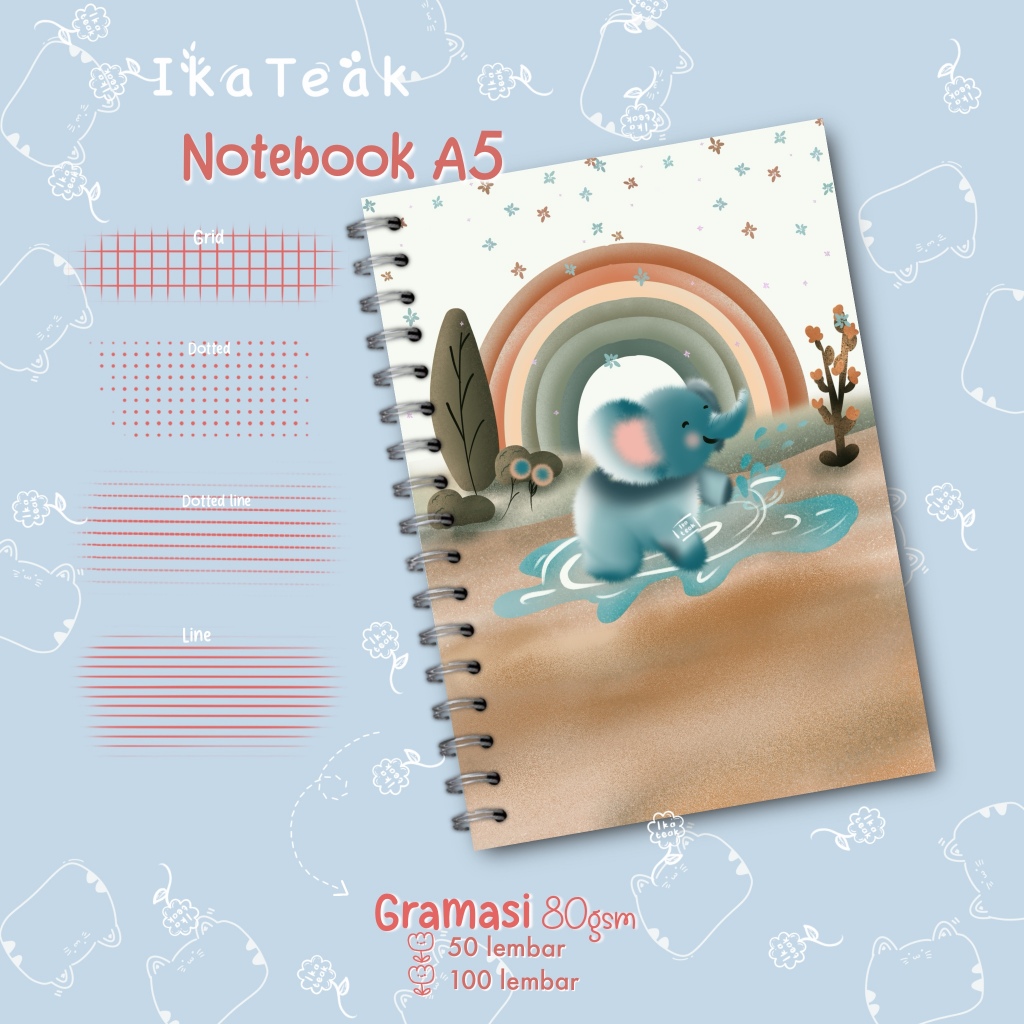 

Notebook A5 / binder / journal / buku tulis Gajahku 2