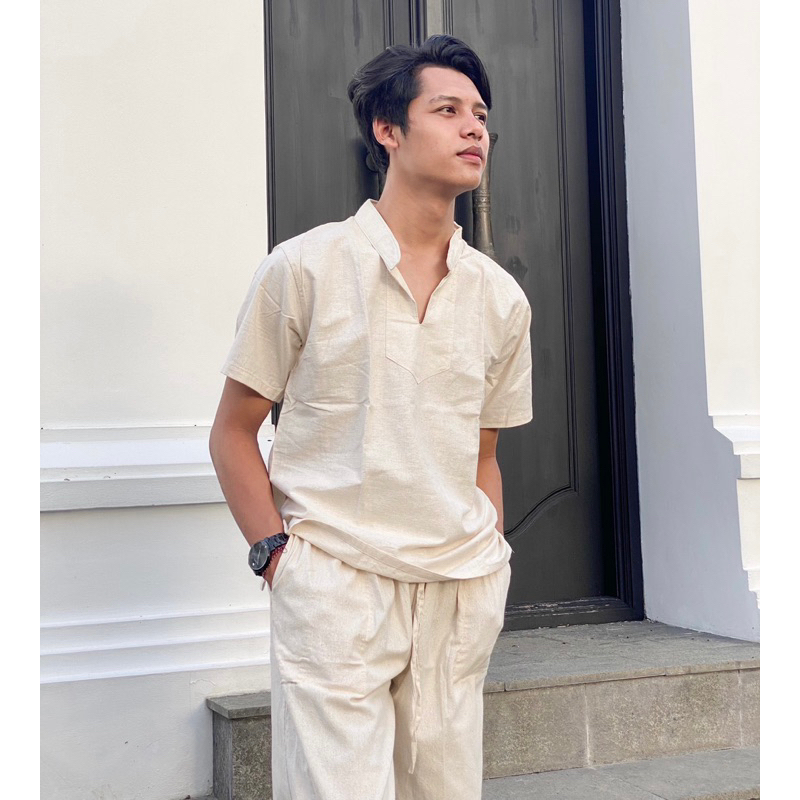 Kemeja Pria Linen // Atasan Pria Polos Keren Casual Outfit Summer