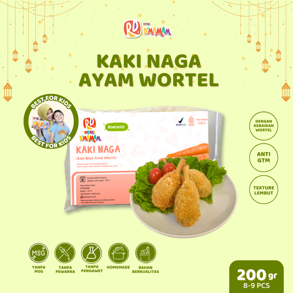 

Radaza D'MAMAM Kaki Naga Ayam Wortel 200g Dragon Claw Stick Homemade Frozen Food Non Msg & Pengawet