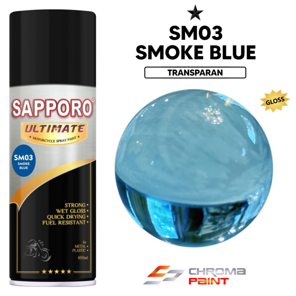 Sapporo Ultimate SM03 Smoke Blue Cat Semprot Biru Transparan untuk Mika Lampu