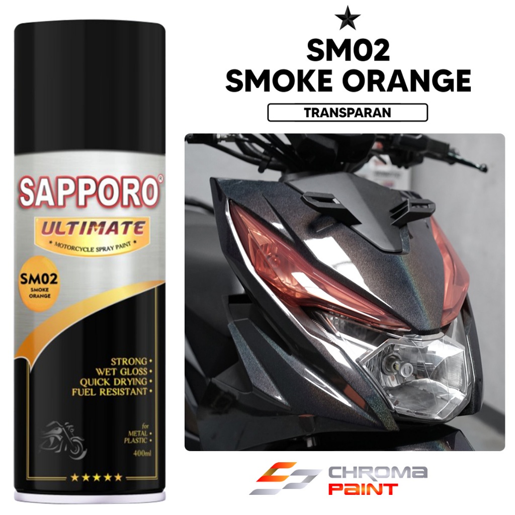 Sapporo Ultimate SM02 Smoke Orange - Cat Semprot Transparan untuk Lampu