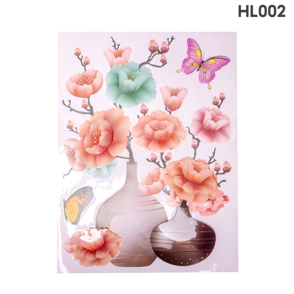 Sticker Dinding Kulkas Motif Bunga 3D/ Wallpeper Dinding Motif Bunga