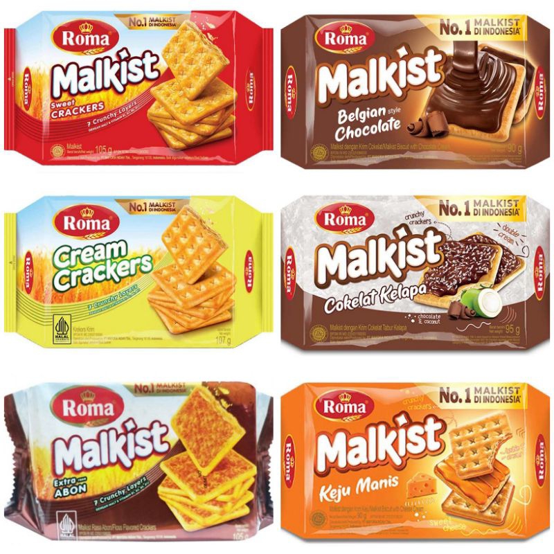

Roma Aneka Malkist Crackers keju manis cokelat kelapa cream abon original