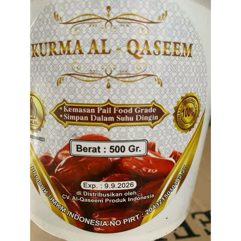 

500gr EXP 2026 KURMA AL QASEEM EMBER STOK BARU SUKARI AL QASSIM