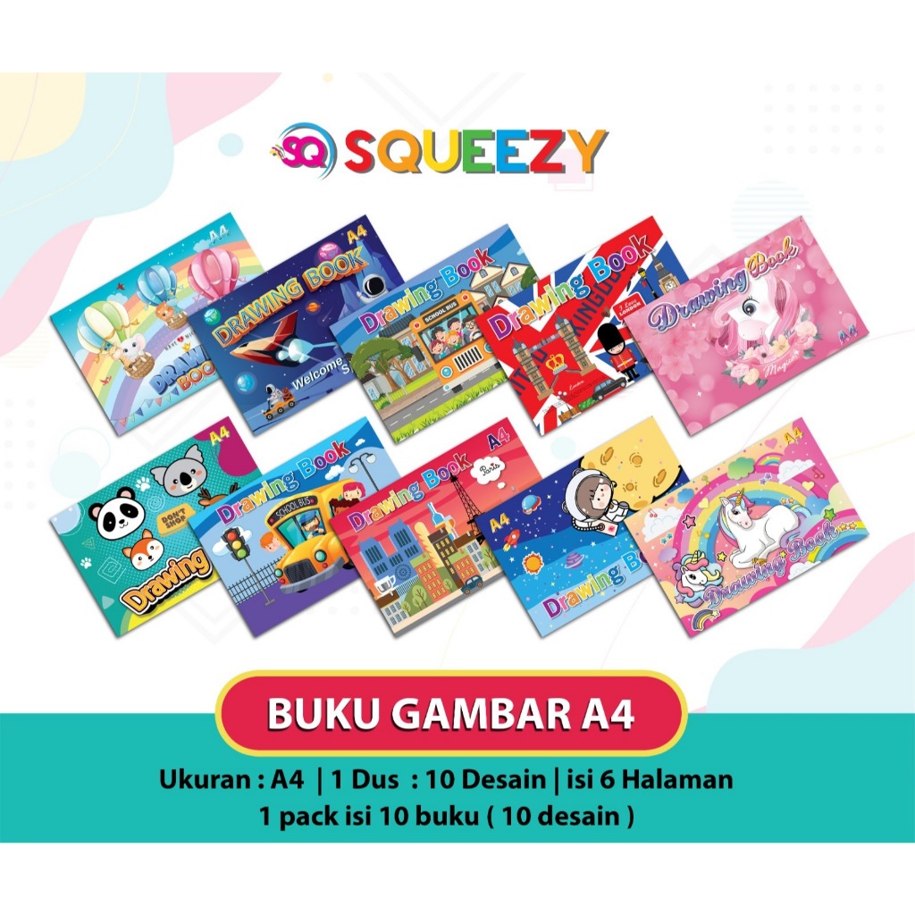 

Buku gambar A4 SQUEEZY / 1PAK ISI 10 PCS