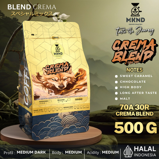 

MKND COFFEE ROASTERY - Crema Blend 500gr Arabika 70% Robusta 30% Kopi Susus Espresso | Medium dark