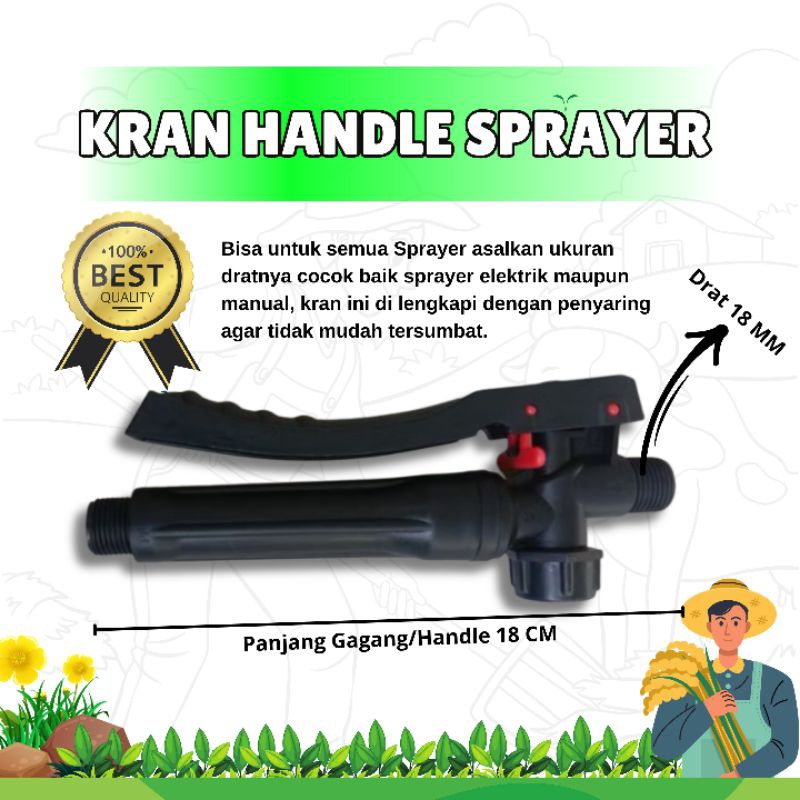 Handle PB Merah Gagang Keran Sprayer Elektrik KNAPSACK: Kuat, Anti Bocor, untuk Tangki Sprayer