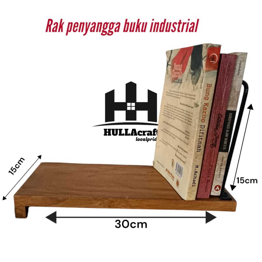 Penyangga Buku Industrial Kayu/ Book Stand/ Book Holder