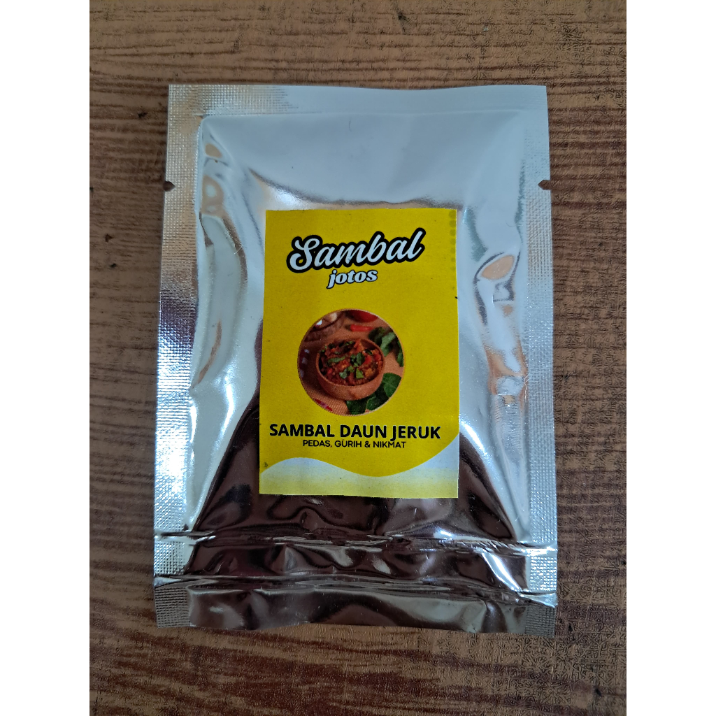 

Sambal Jotos Daun jeruk Pedas Kemasan sachet 20gr