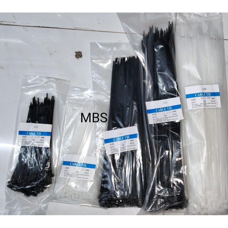 

Kabel Ties HD 2,5 X 150 mm, 3,6 X 300 mm. (Hitam&Putih)