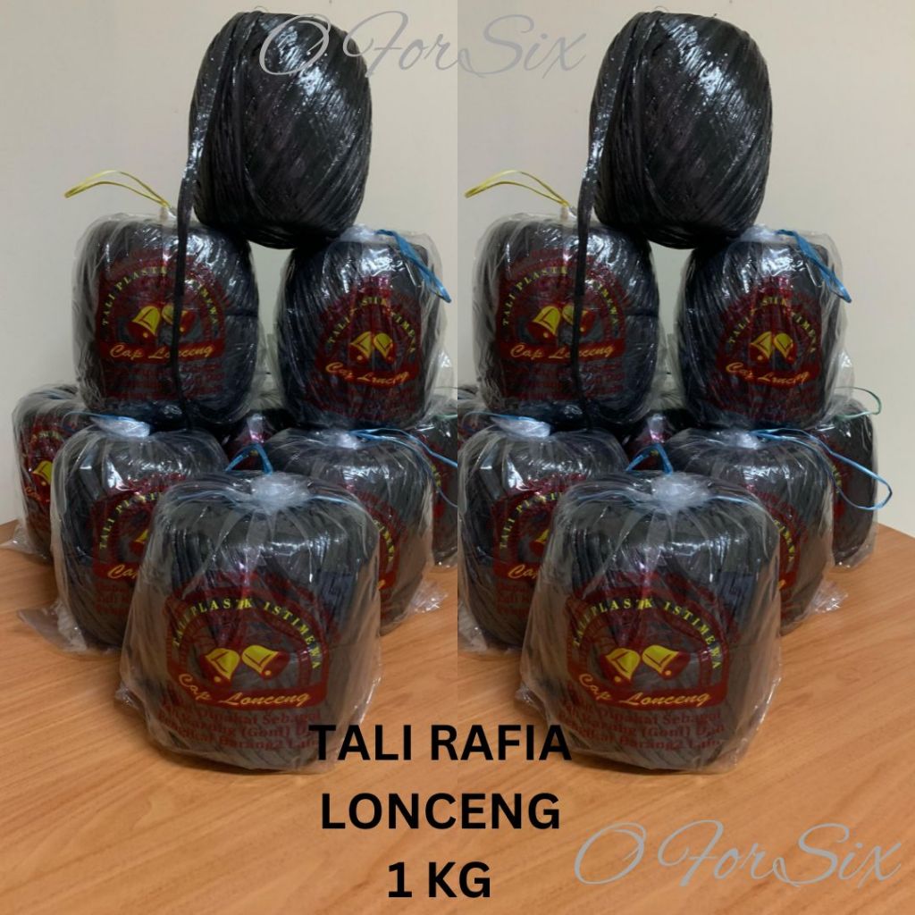 

Tali Rafia Plastik Merek CAP Lonceng Warna Hitam Ukuran 1kg Terbaik !!!