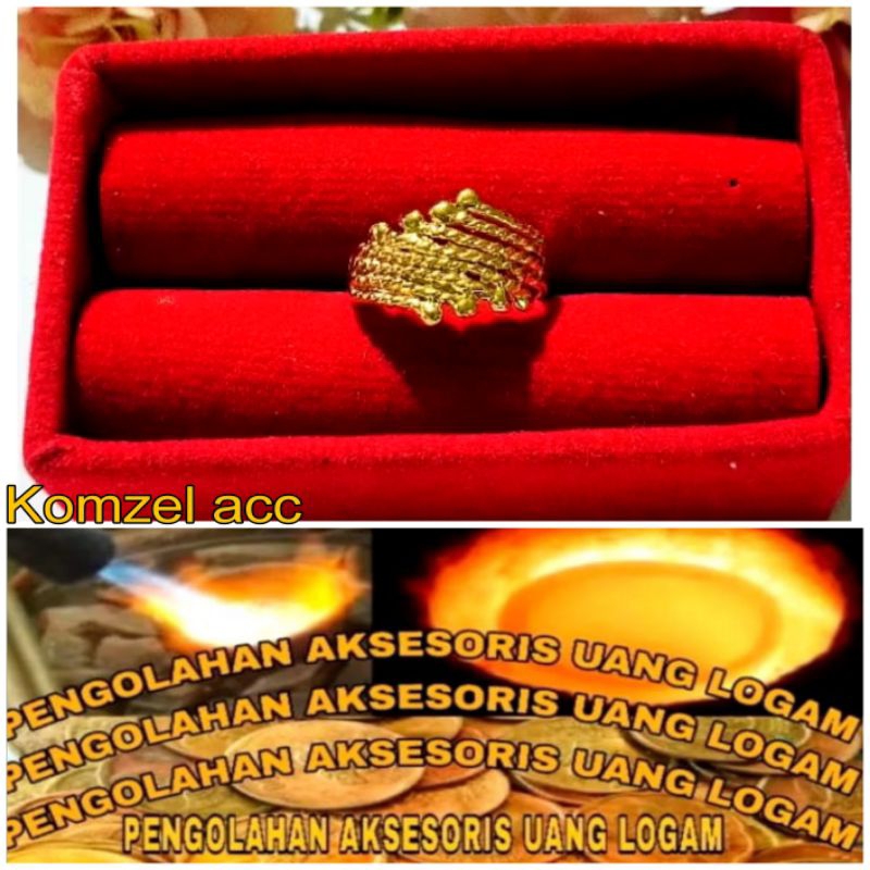 cincin wanita dewasa ukuran bisa di atur sendiri terbuat dari bahan koin 91 ANTI LUNTUR