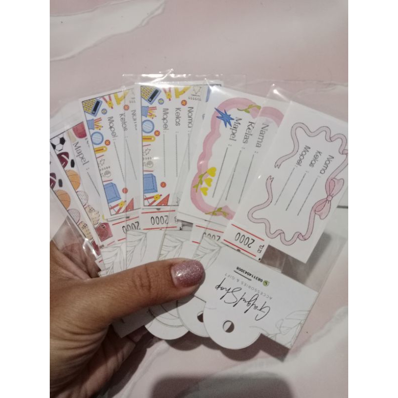 

Label nama buku tulis