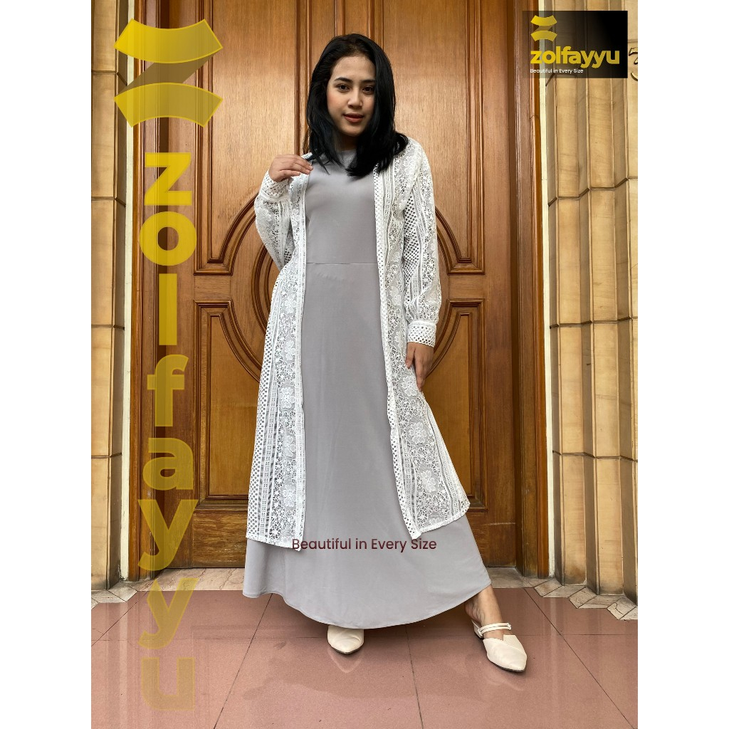 Zolfayyu. Long Outer Cardigan Premium Brukat Panjang Wanita