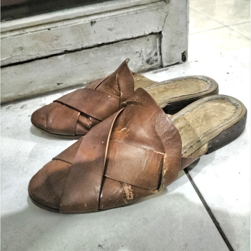 sepatu sandal mules, sandal gunung, sandal karet wedges murah PRELOVED
